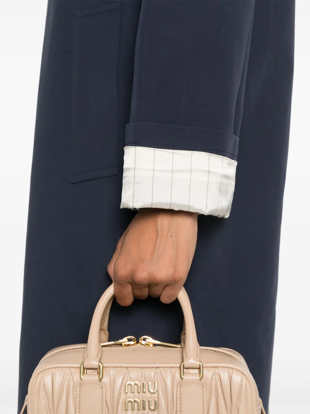 Shop Miu Miu Cotton Single-breasted Coat In Blau