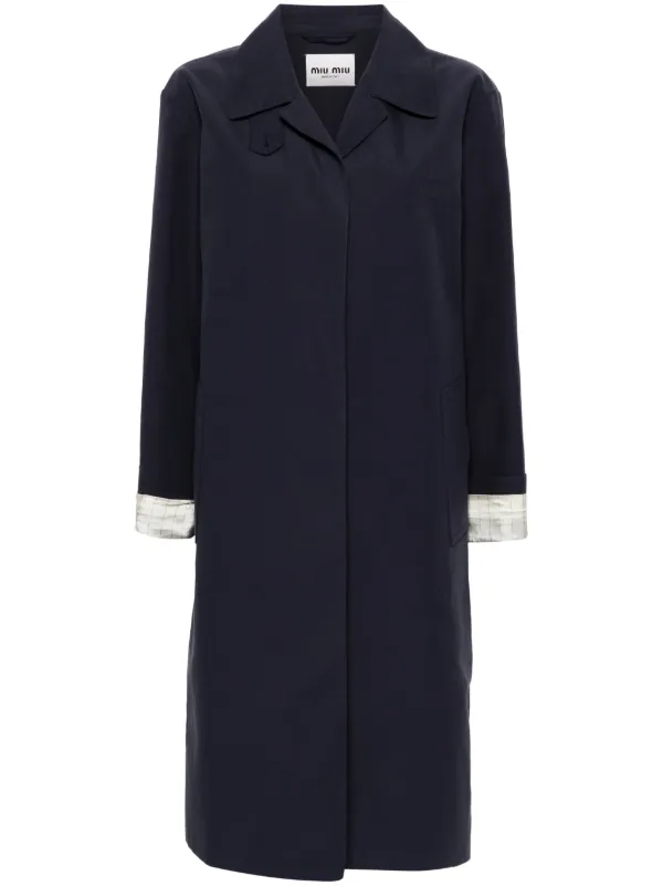 コート Miu Miu Midnight Blue Cotton Trench Coat Miu Miu Midnight Blue Cotton Trench Coat | REVERSIBLE