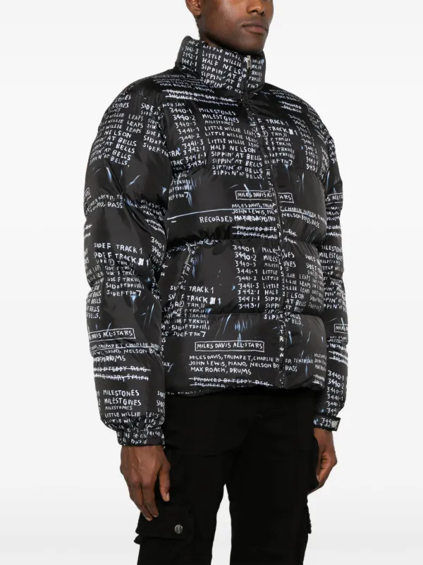 MISBHV x Jean Michel Basquiat Discography Puffer Jacket Black FARFETCH MY