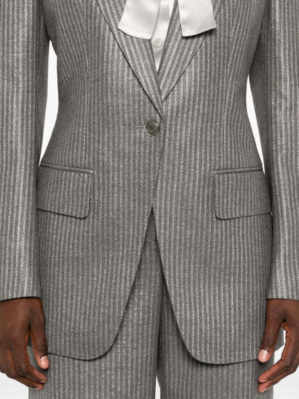 Shop Tom Ford Striped Blazer In Grey