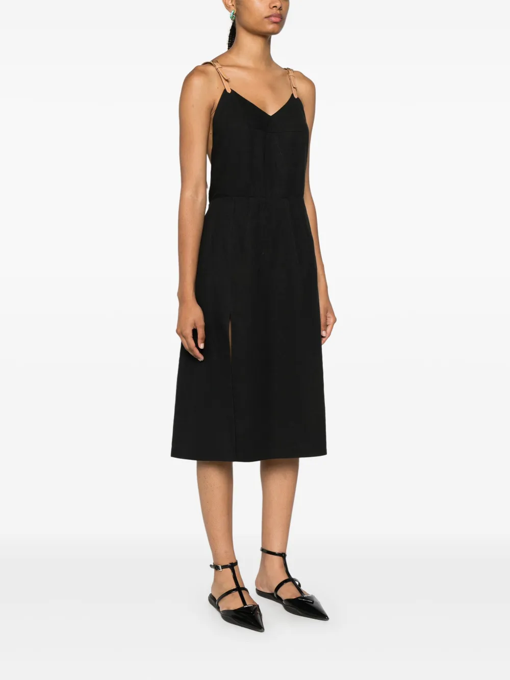 Prada Jurk met geplooid detail Zwart