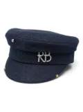 Ruslan Baginskiy piercing-detailed baker boy cap - Blue