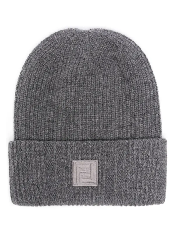 FENDI FF motif Beanie Grey FARFETCH IE