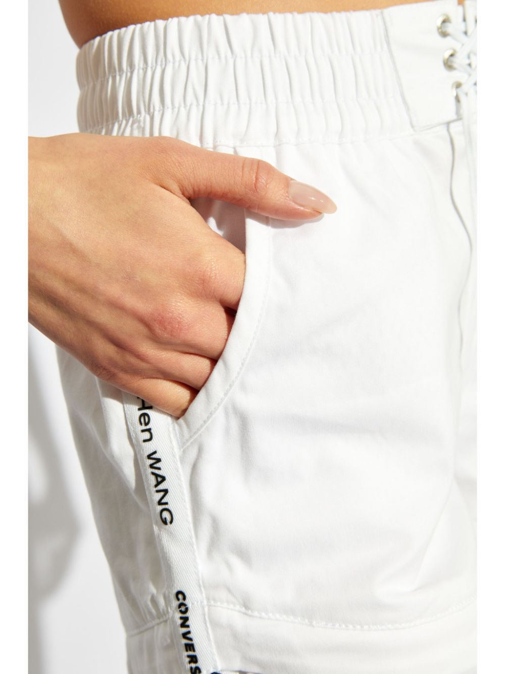 Shop Converse X Feng Chen Wang Flocked-logo Cargo Trousers In White