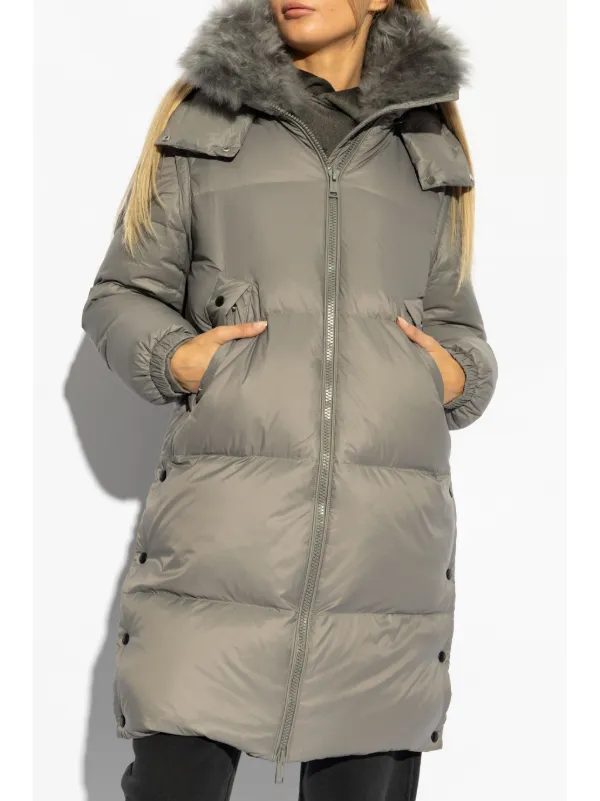 Yves Salomon Padded Parka Coat Grey FARFETCH ZA