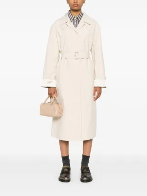 ホワイト ウールコート ダブルボタンmiu miuコート ステンカラーコート コート soutien collar double button coat