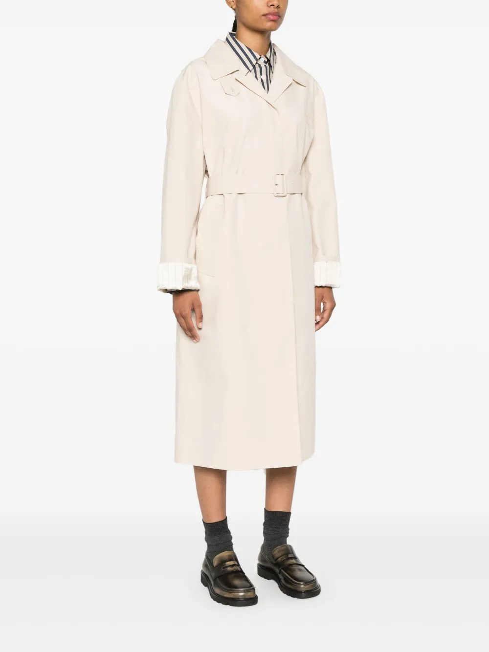 Miu Jas met enkele rij knopen Beige