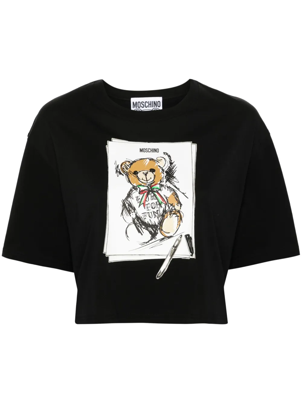 Moschino T-shirt met teddybeerprint Zwart