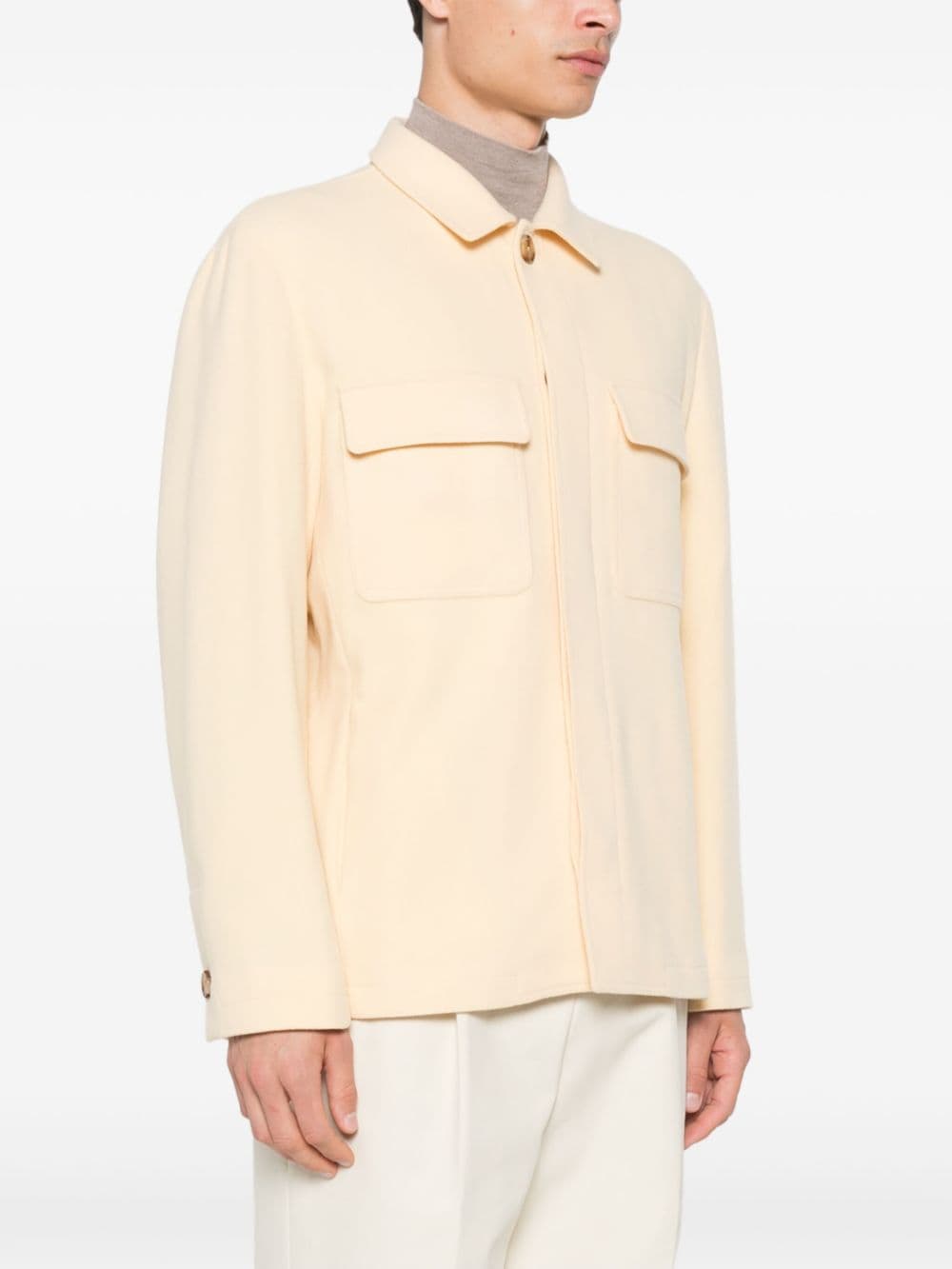 Shop Lardini Long-sleeve Shirt Jacket In Yellow