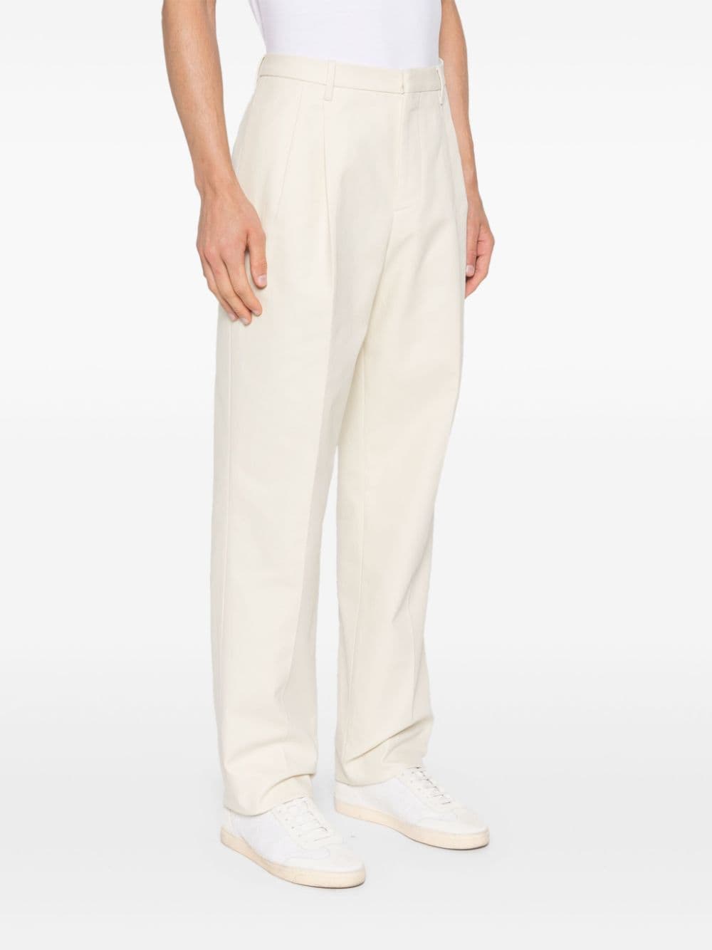 Shop Lardini Pleat-detail Trousers In Neutrals