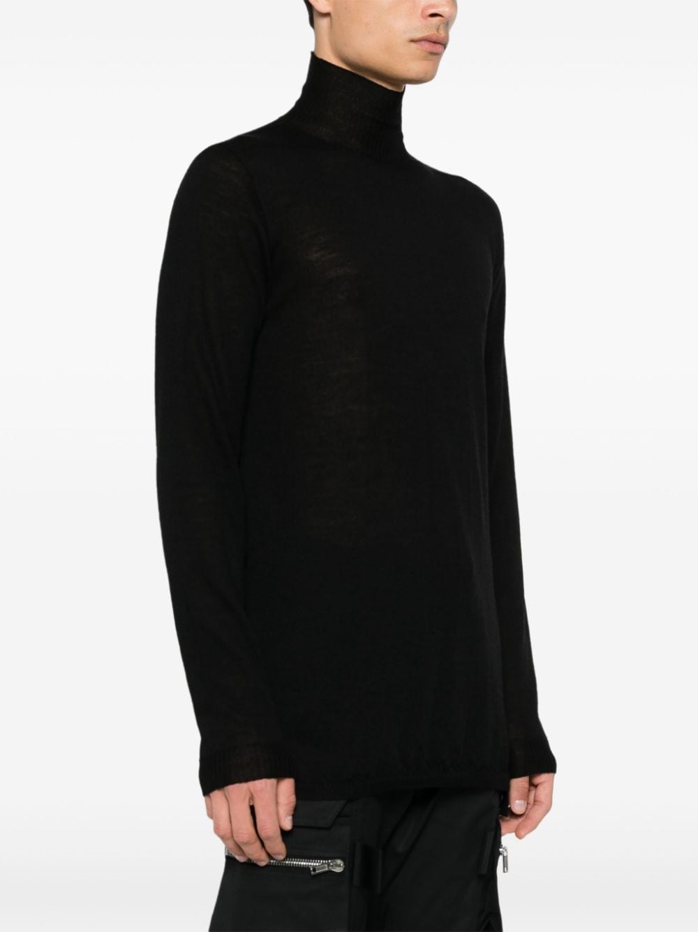 Shop Rick Owens Level Turtleneck Sweater In 黑色