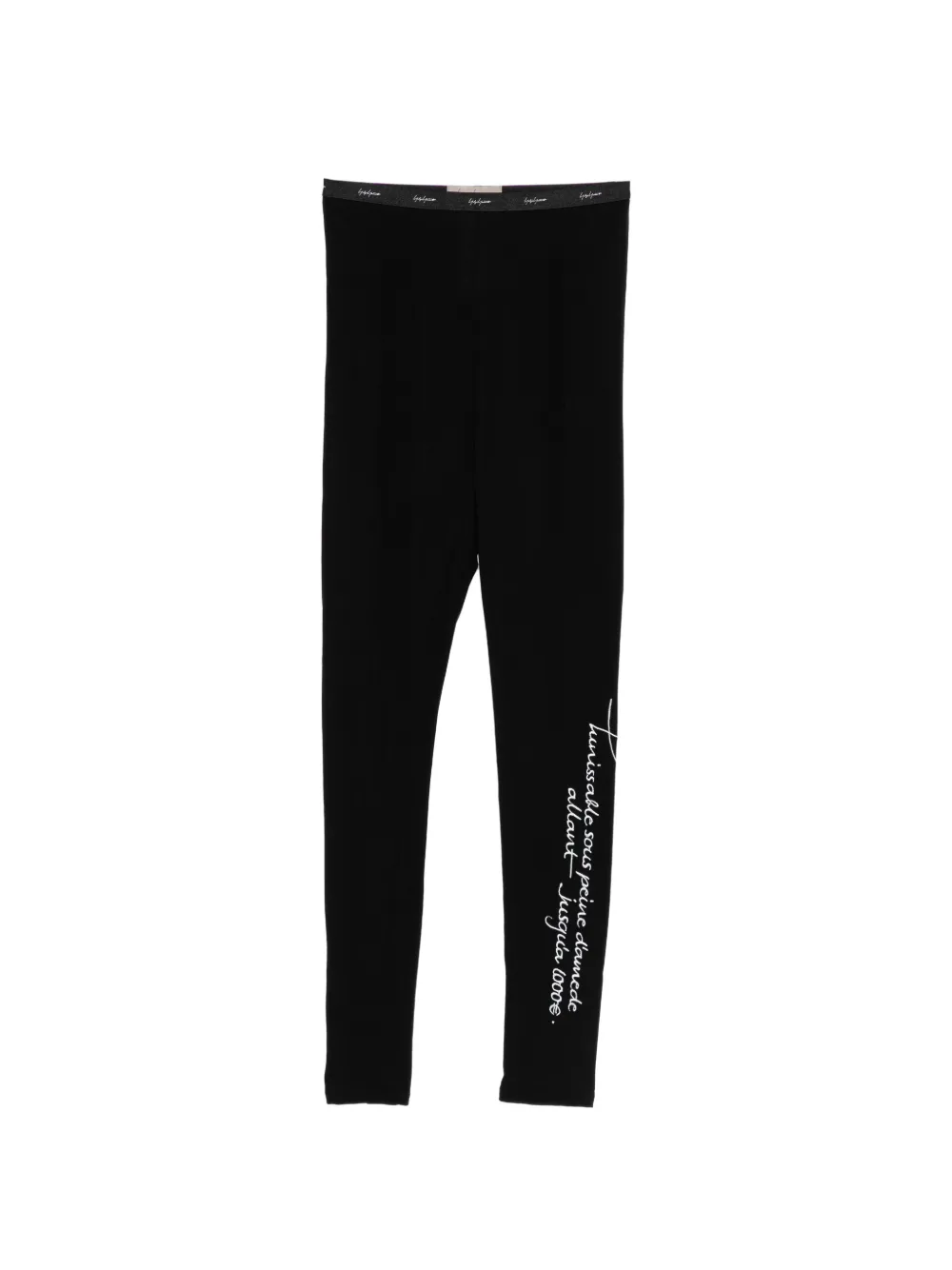 Yohji Yamamoto embroidered logo-waistband leggings - Schwarz