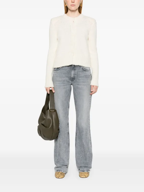 Isabel Marant - 【美品】  ISABEL MARANT / イザベルマラン | 2024AW | KATHLEN Cardigan ニットカーディガン | 40 | グレー/ホワイト | レディース Isabel Marant - 【美品】 ISABEL MARANT / イザベルマラン