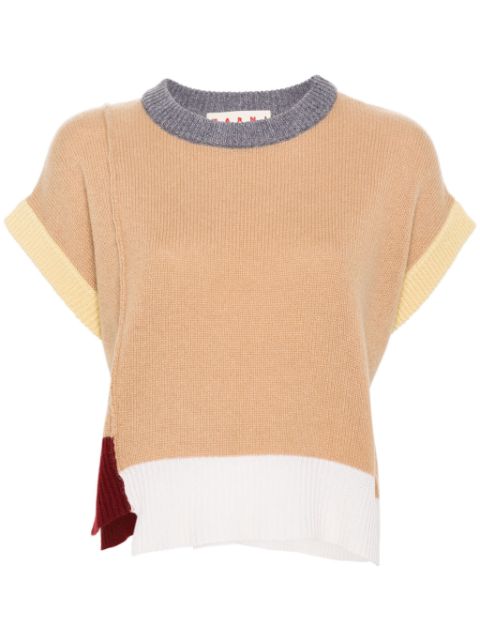 Marni colour-block sleeveless cashmere jumper Women