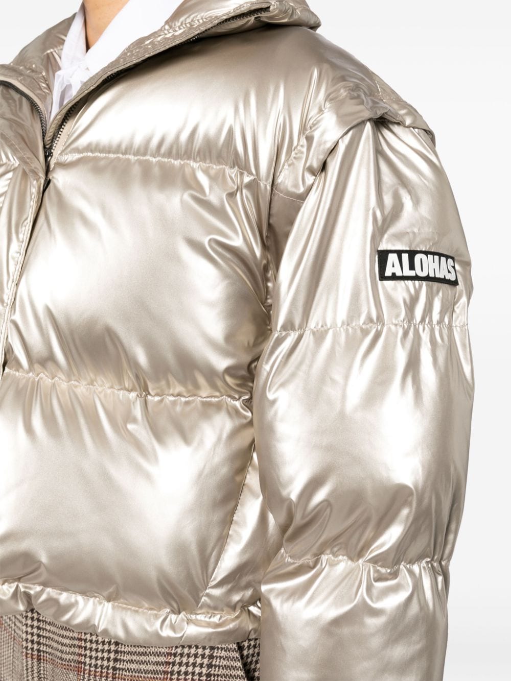 Shop Alohas Chicago Puffer Jacket In Gold