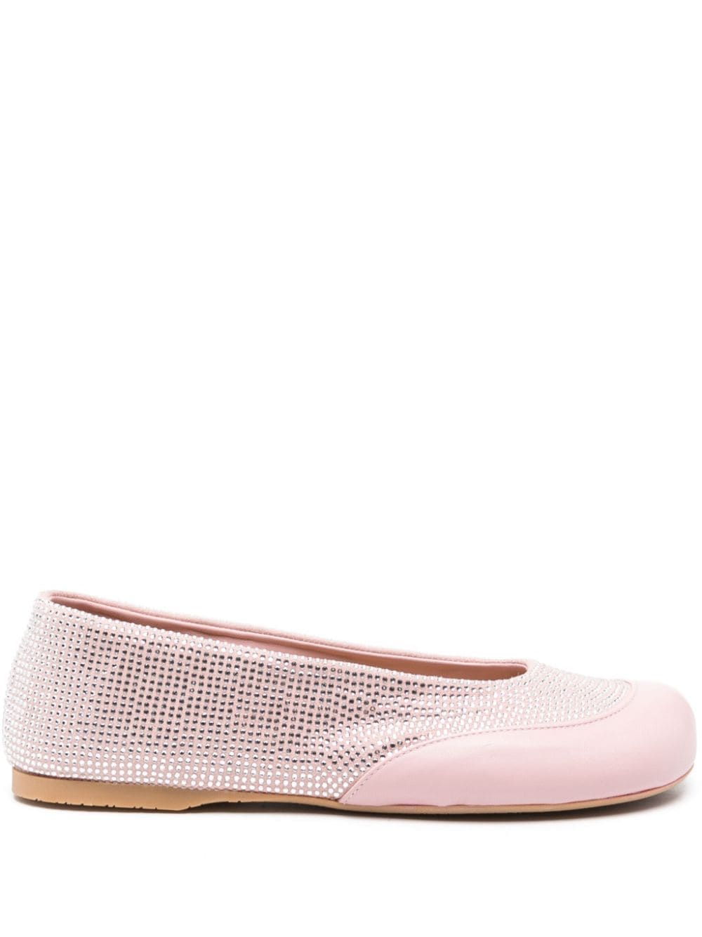 Shop Jw Anderson Crystal-embellished Ballet Flats In Pink