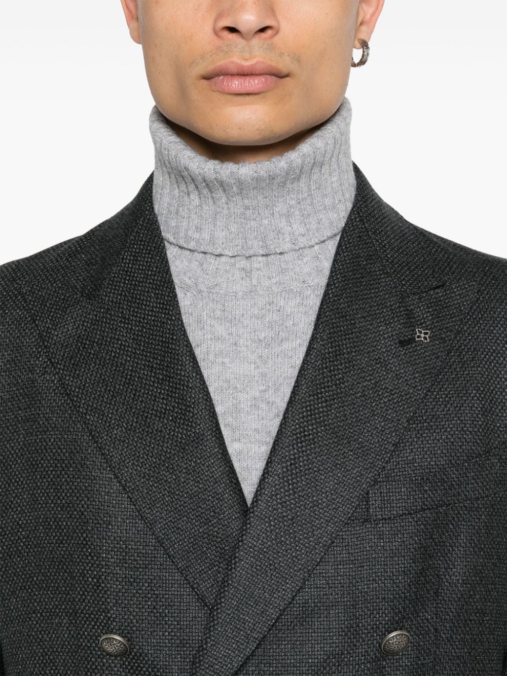 Shop Tagliatore Double-breasted Blazer In Grey