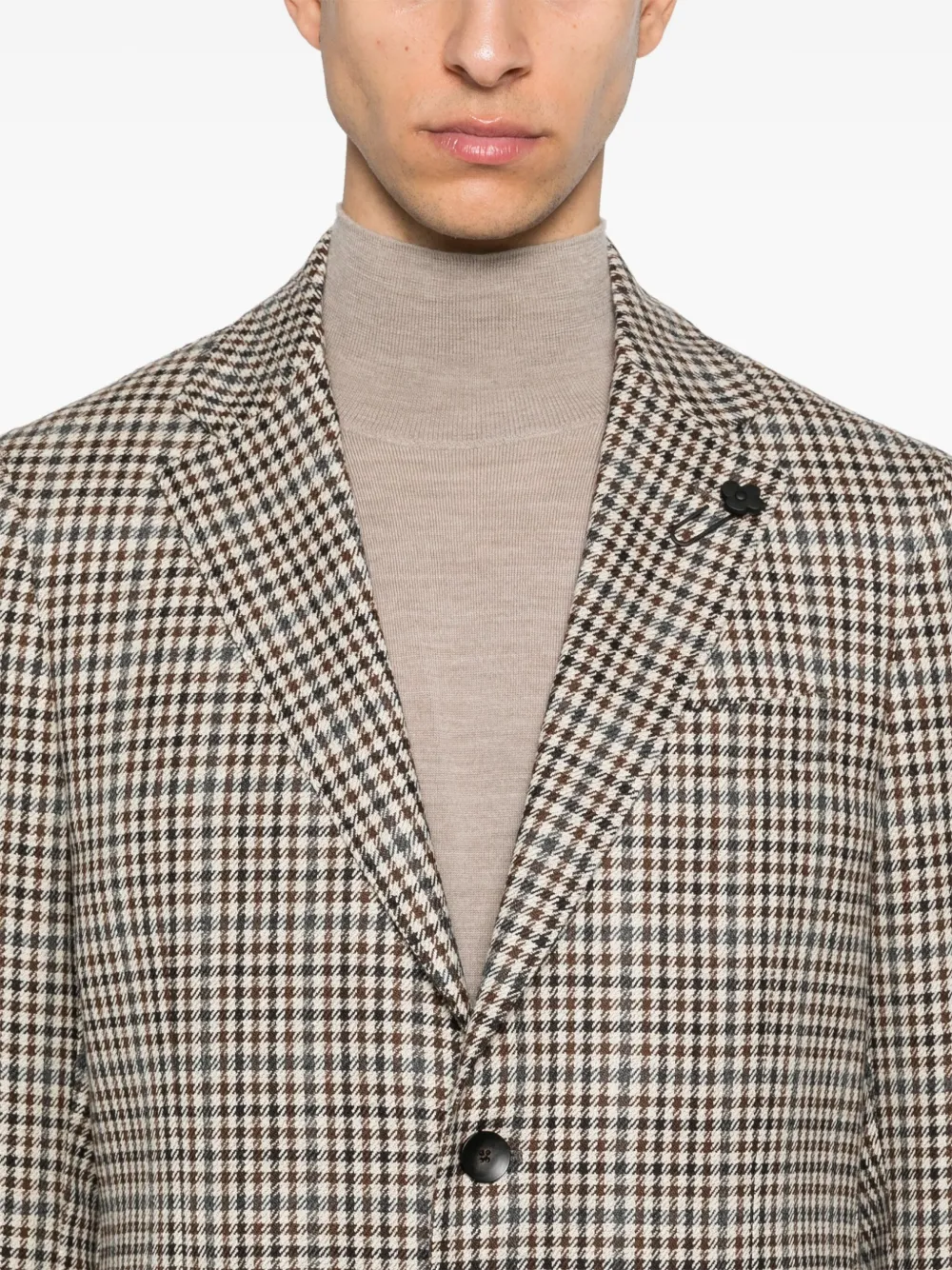 Lardini Blazer met broche Bruin