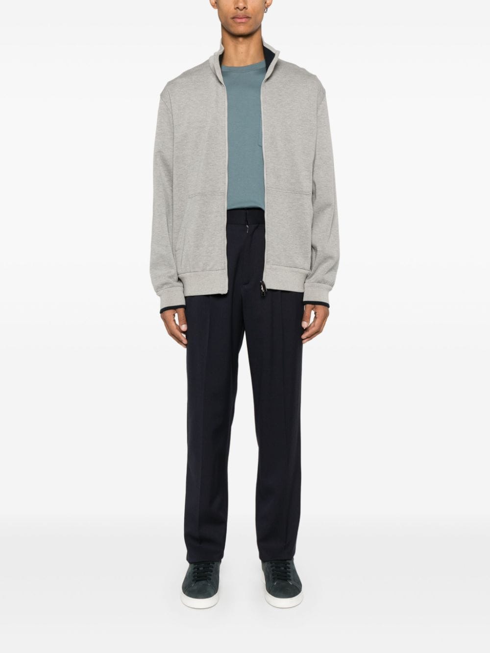 Brioni Sweater met geborduurd logo - Grijs