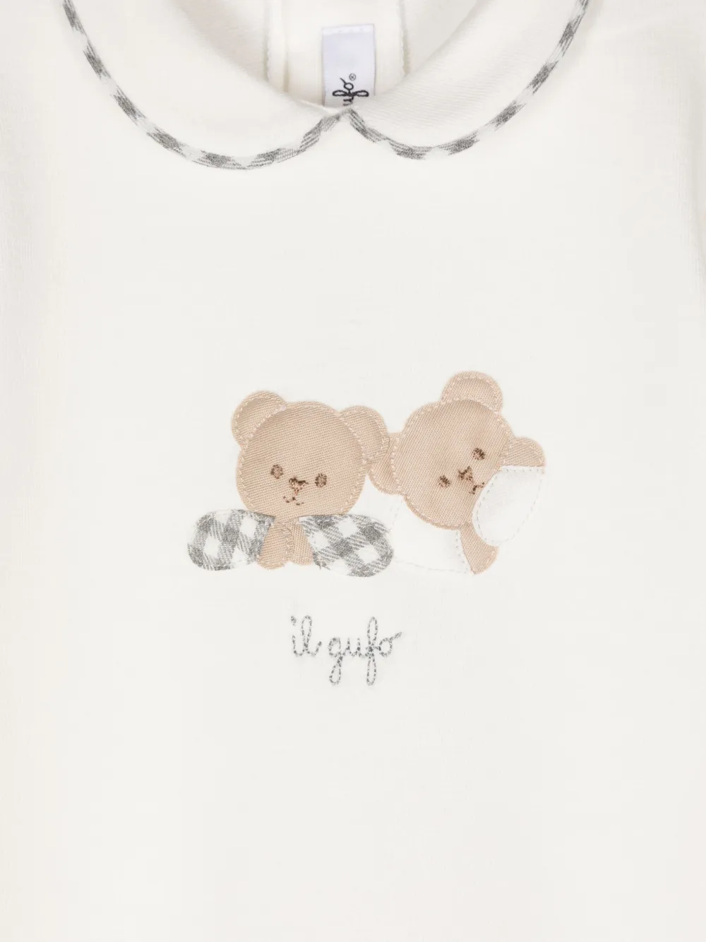 Il Gufo Pyjama met teddybeerpatch Wit