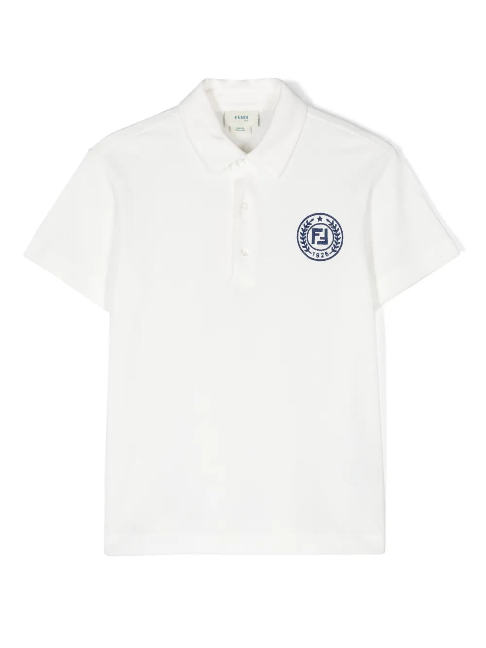 Fendi Kids Poloshirt met geborduurd logo Wit