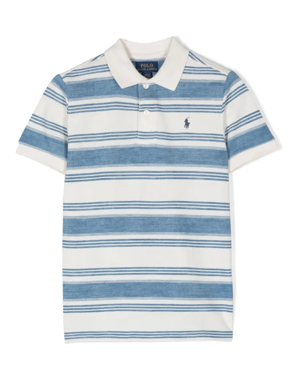 POLO RALPH LAUREN KIDS ストライプ ポロシャツ | ブルー | FARFETCH JP