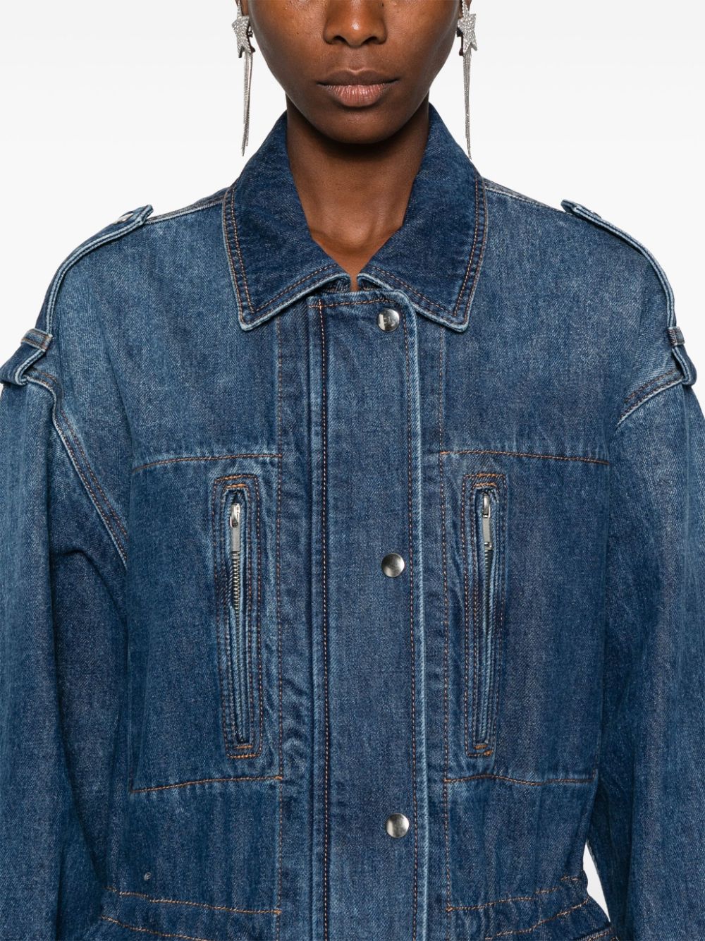 Shop Marant Etoile Joanna Denim Jacket In Blue