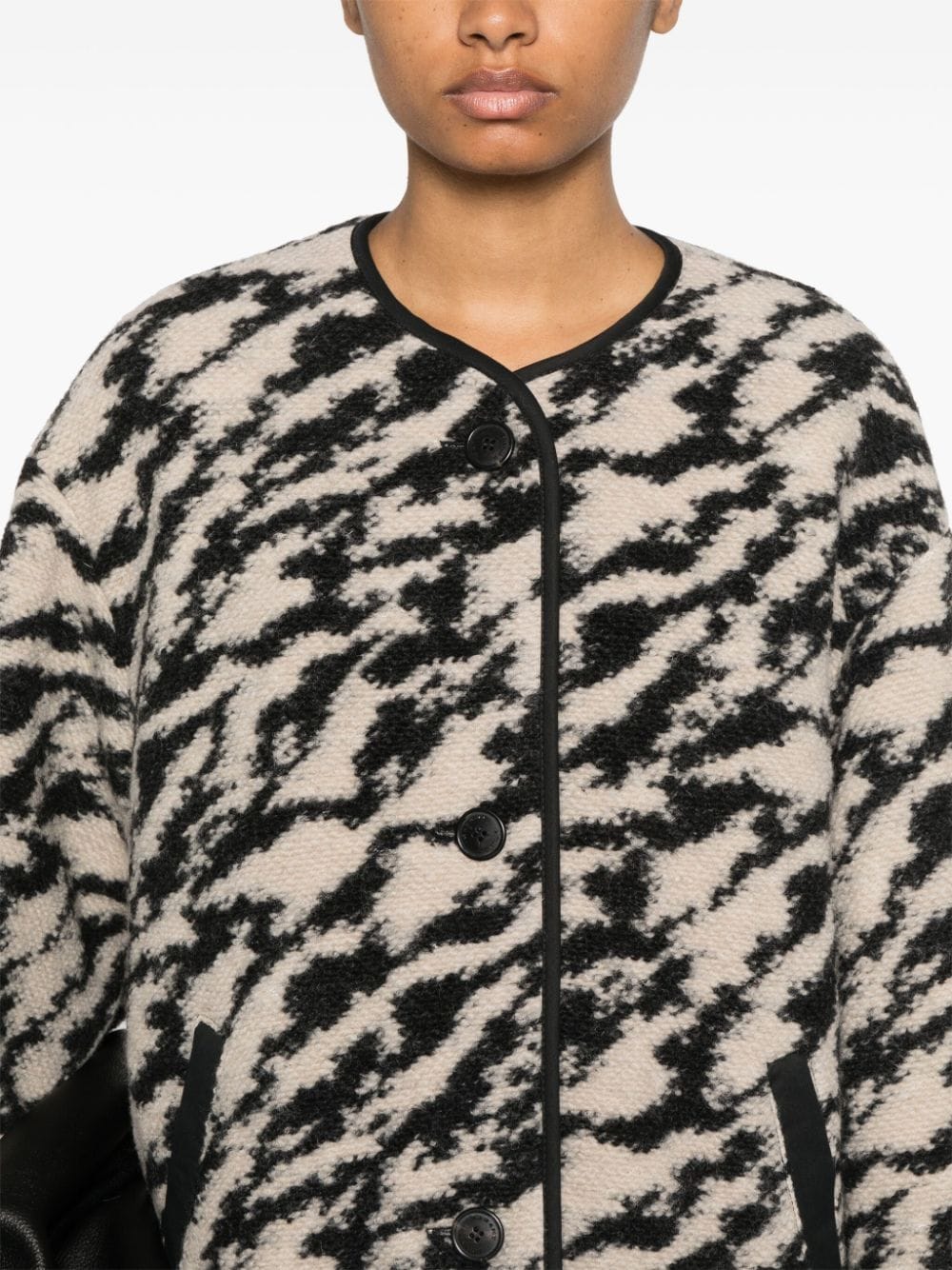 Shop Marant Etoile Himala Zebra-print Jacket In Black