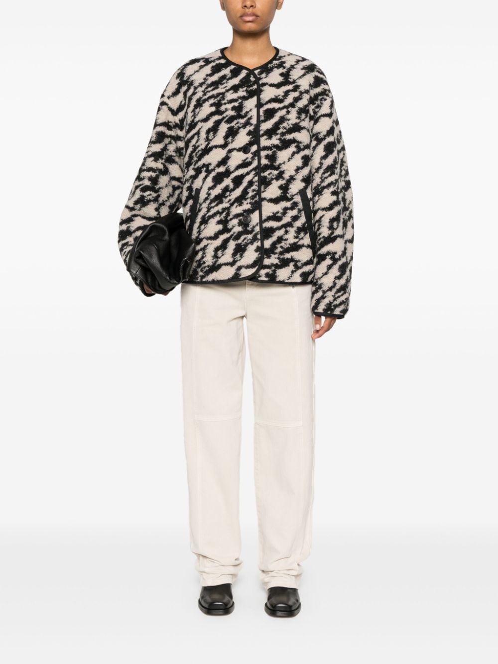 Shop Marant Etoile Himala Zebra-print Jacket In Black