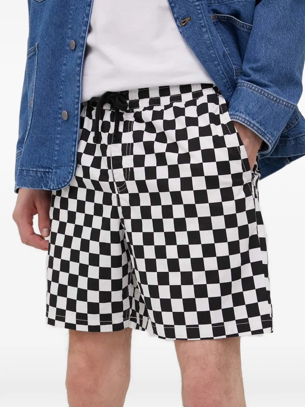 Checkered Drawstring Shorts