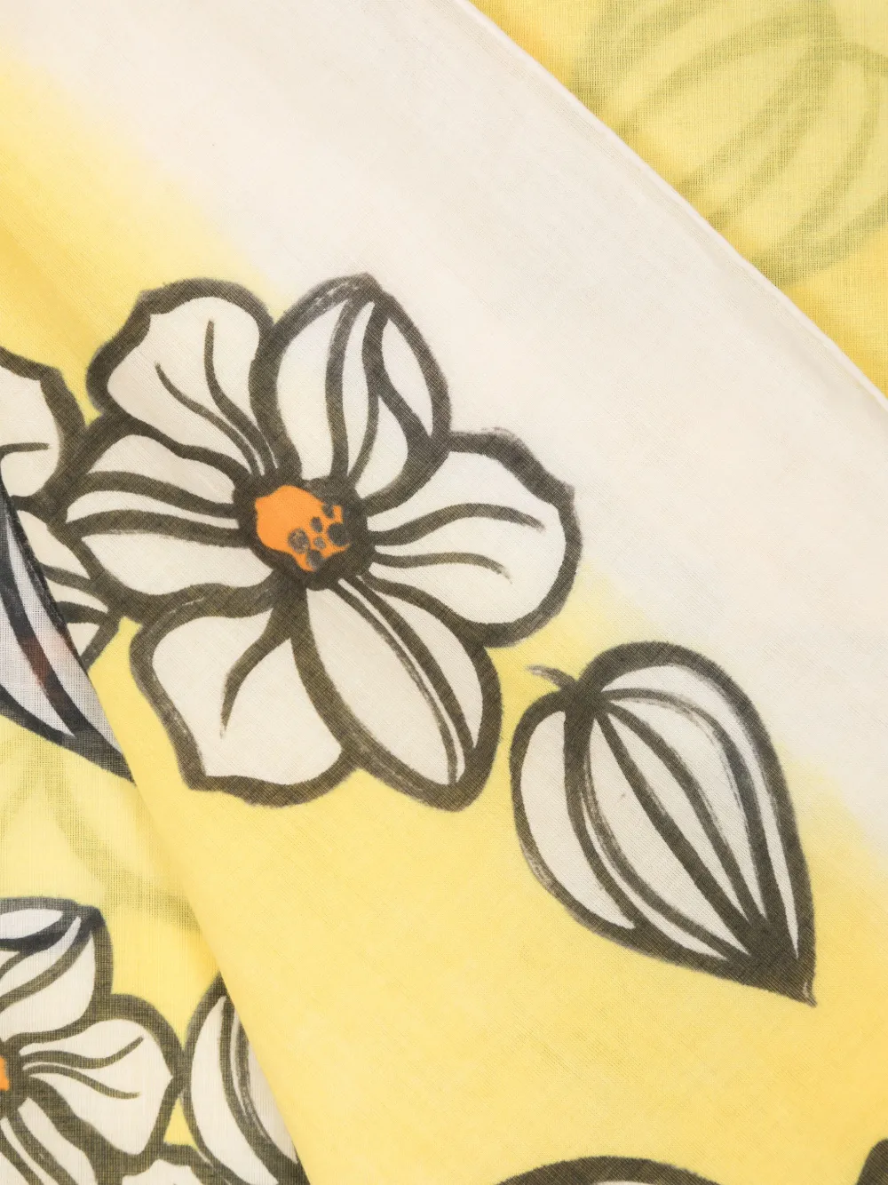 Prada Sjaal met bloemenprint Geel