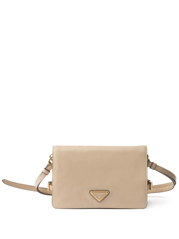 Prada Leather Shoulder Bag Neutrals FARFETCH