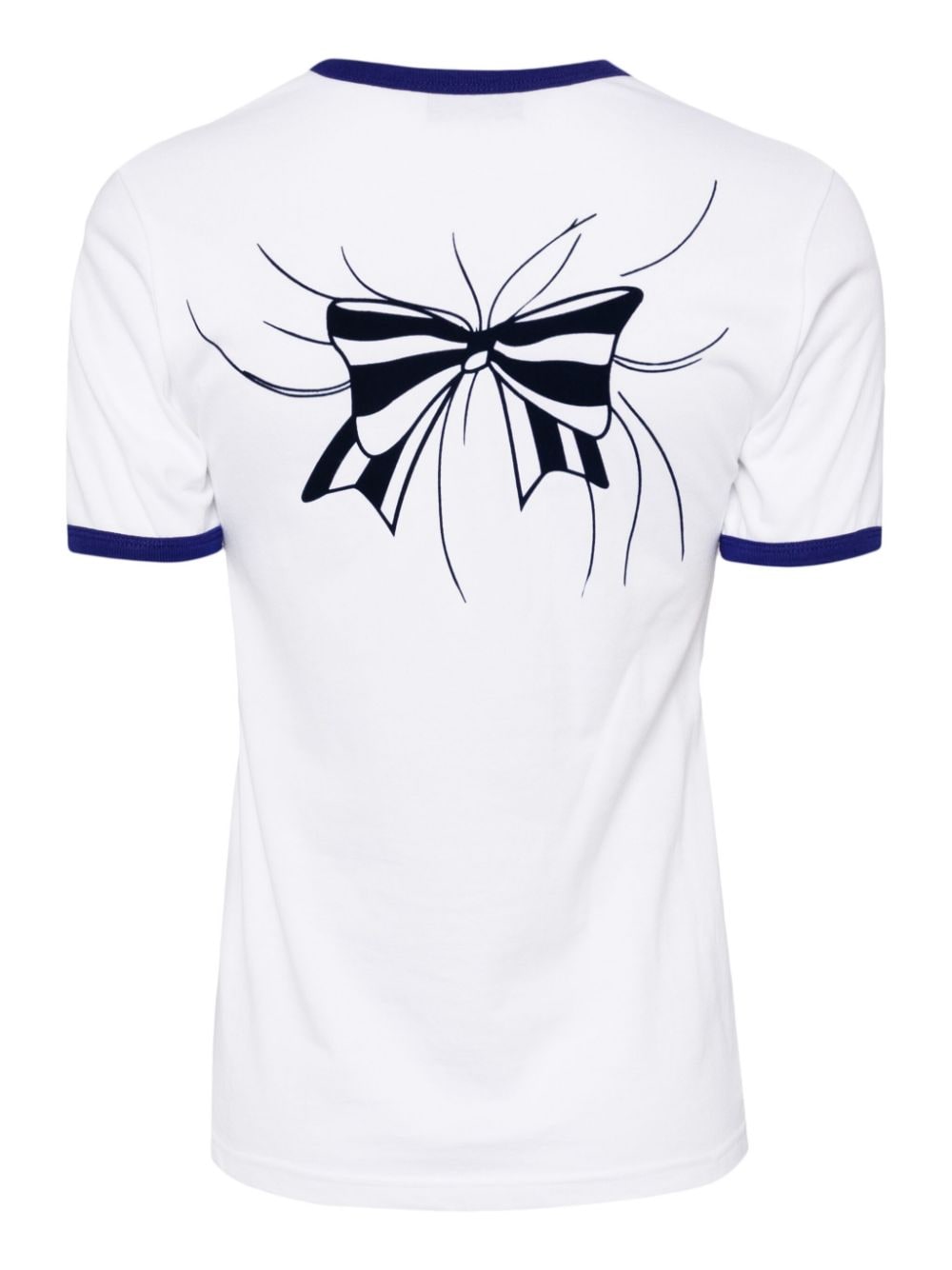 Shop Pushbutton Blue Rib Point T-shirt In White