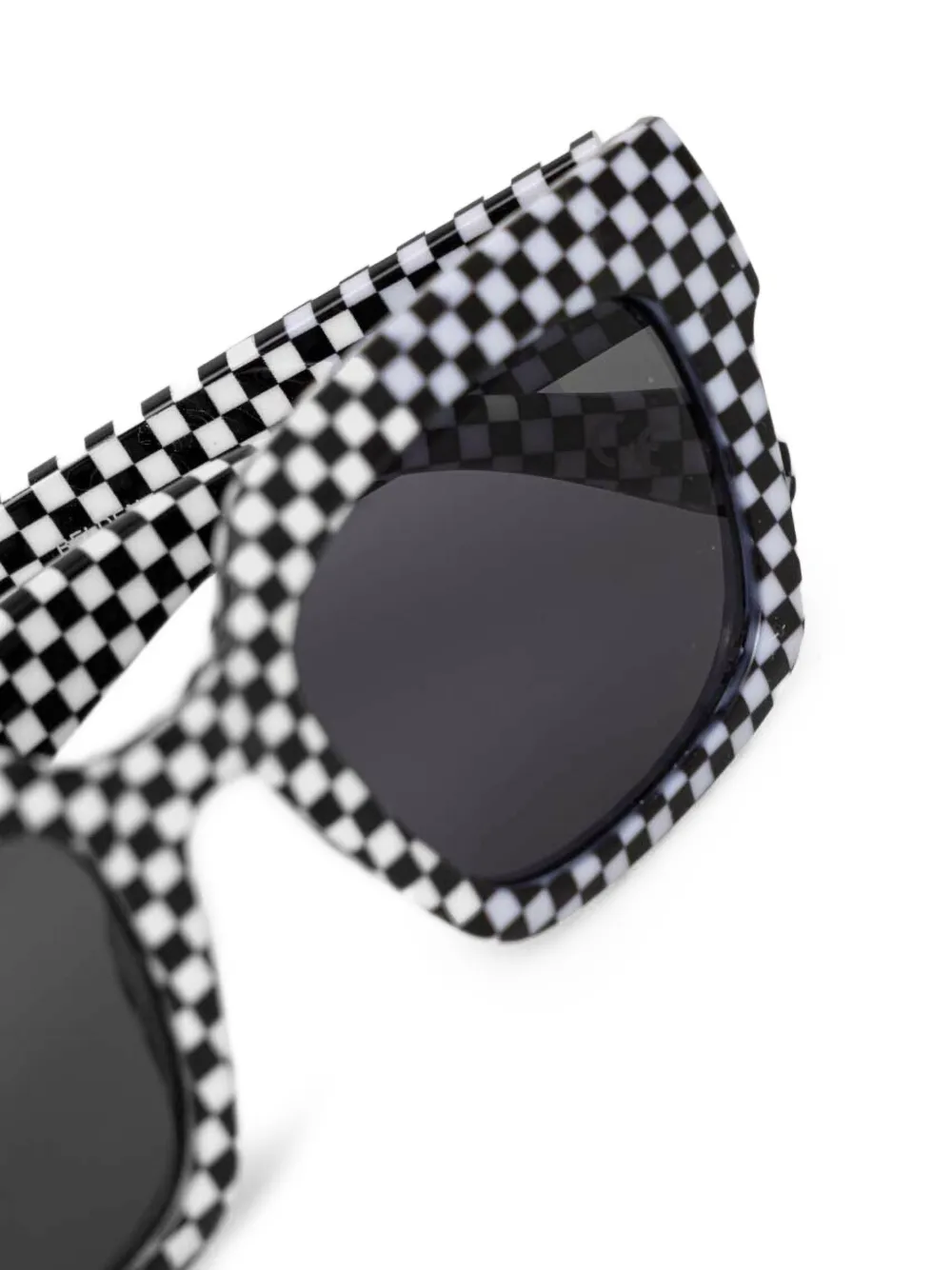 Check-Pattern Square-Frame Sunglasses