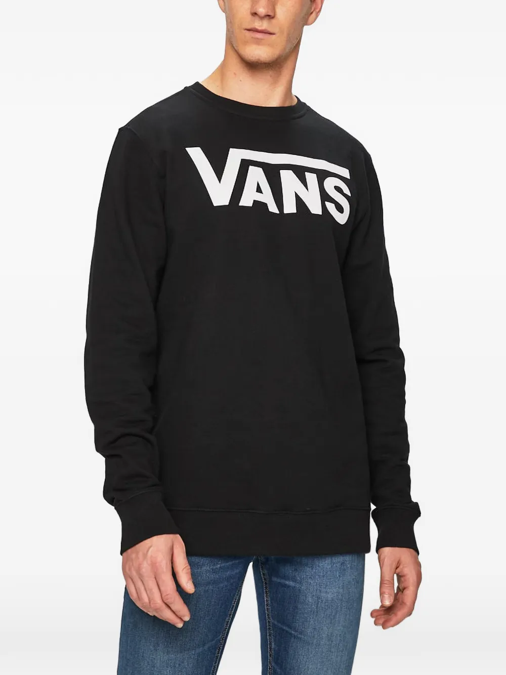 Vans Sweater met logodetail en lange mouwen Zwart