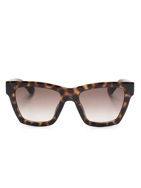 Gucci Eyewear square frame Tortoiseshell Sunglasses Brown FARFETCH AE