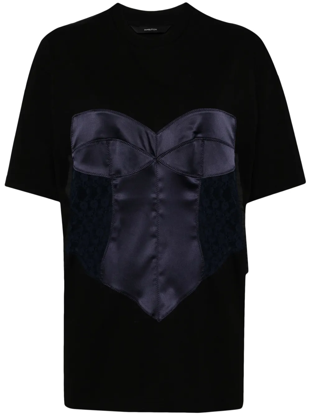 pushBUTTON Bustier Mixed t-shirt - Black