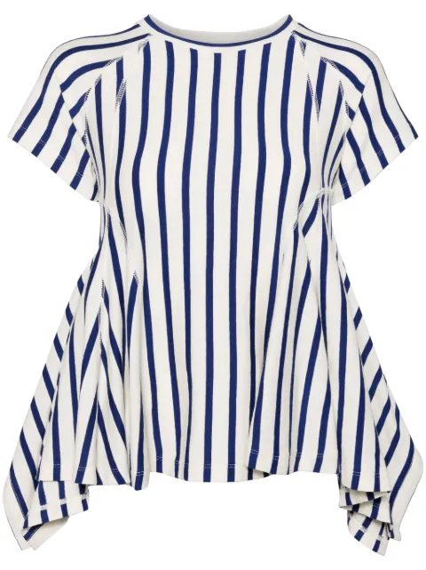 pushBUTTON Stripe Flared Hem T-shirt