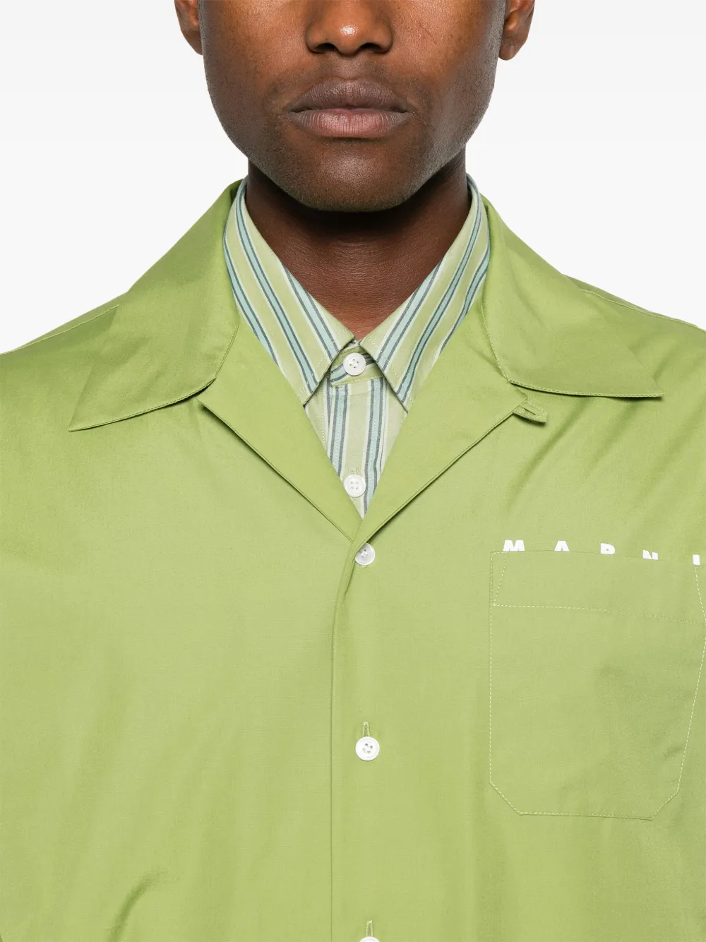 Marni Overhemd met logoprint Groen