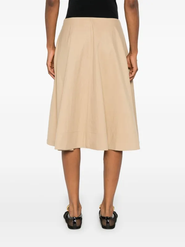 KHAITE Renta Twill Midi Skirt | Neutrals | FARFETCH