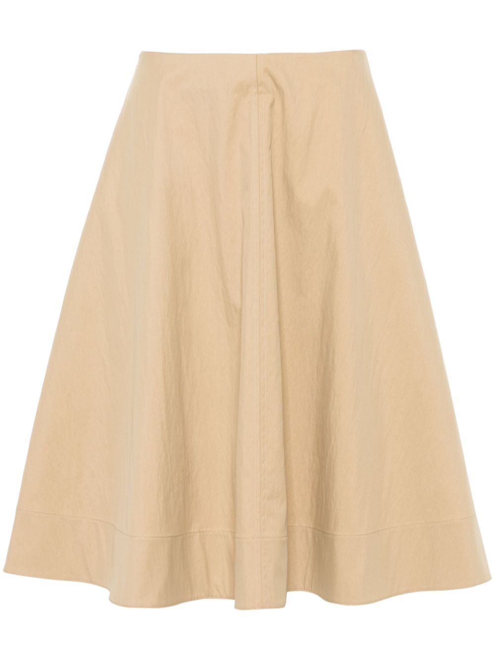 KHAITE Renta twill midi skirt - Neutrals