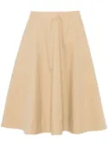 KHAITE Renta twill midi skirt - Neutrals