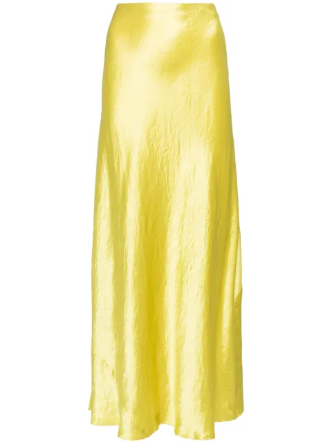 Vince A-line satin midi skirt