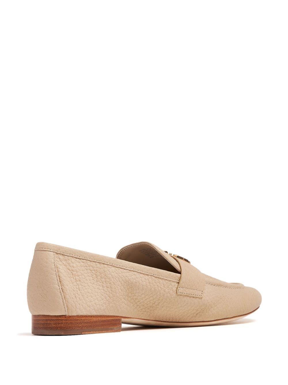 Shop Tory Burch Double T-plaque Leather Loafers In Neutrals