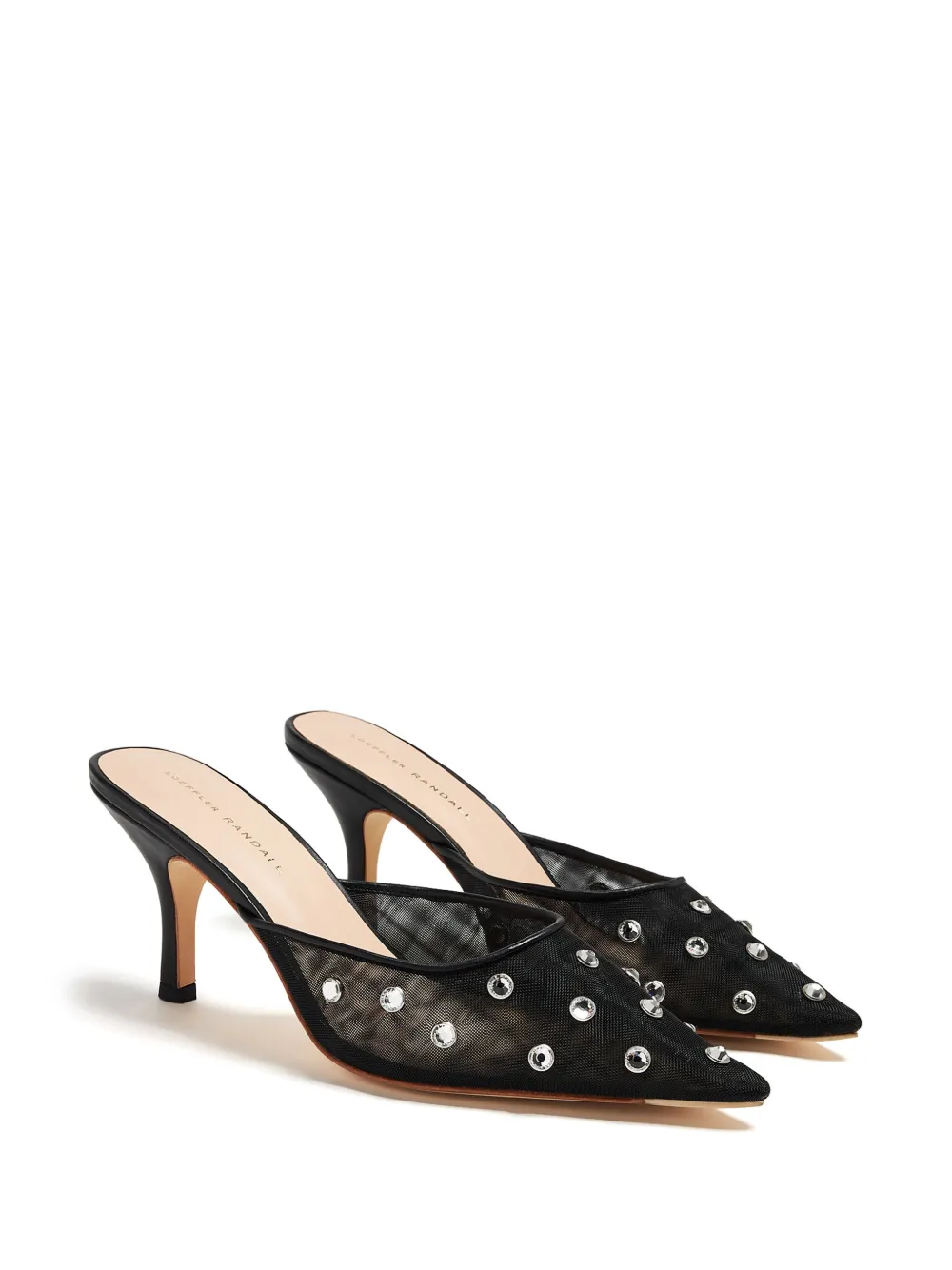 Loeffler Randall Paloma rhinestone-embellished mules - Zwart