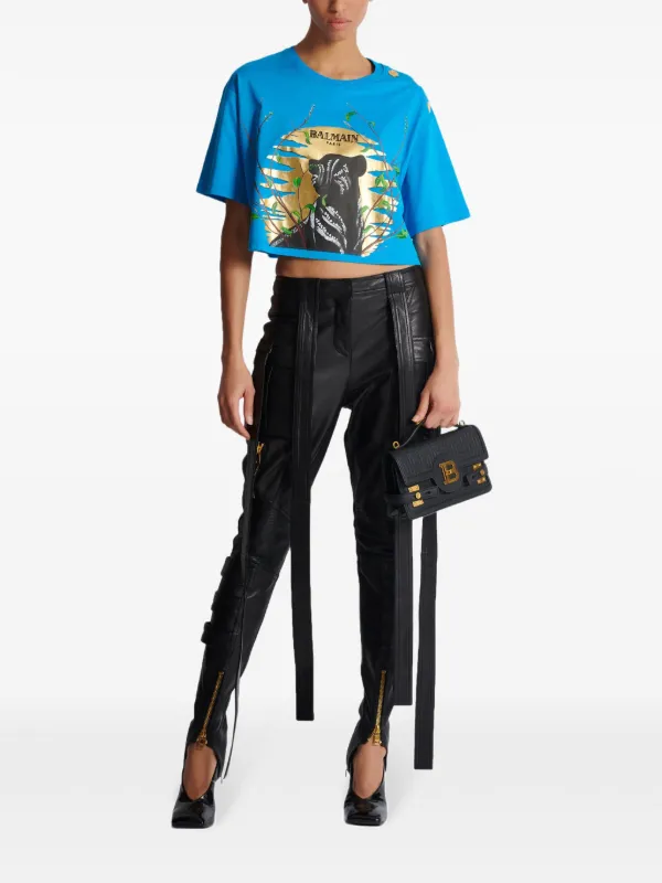Balmain Leather Cargo Trousers | Black | FARFETCH