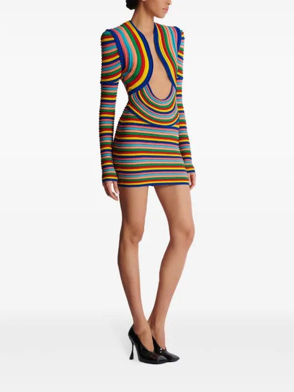 short plain knit dress Mount Neck Knit Long Sleeve A-Line Short Dress