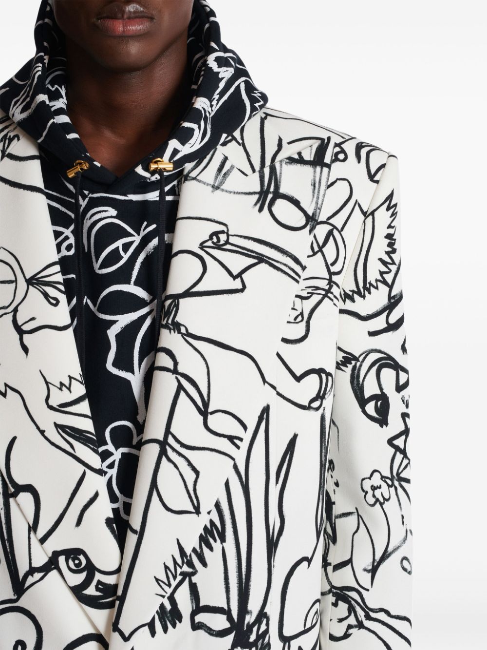 Balmain x Disney graphic-print crepe coat Men