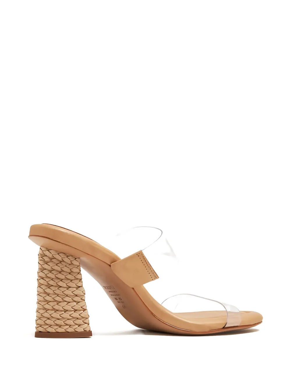 Schutz 80mm clear-strap woven-heel sandals Neutrals