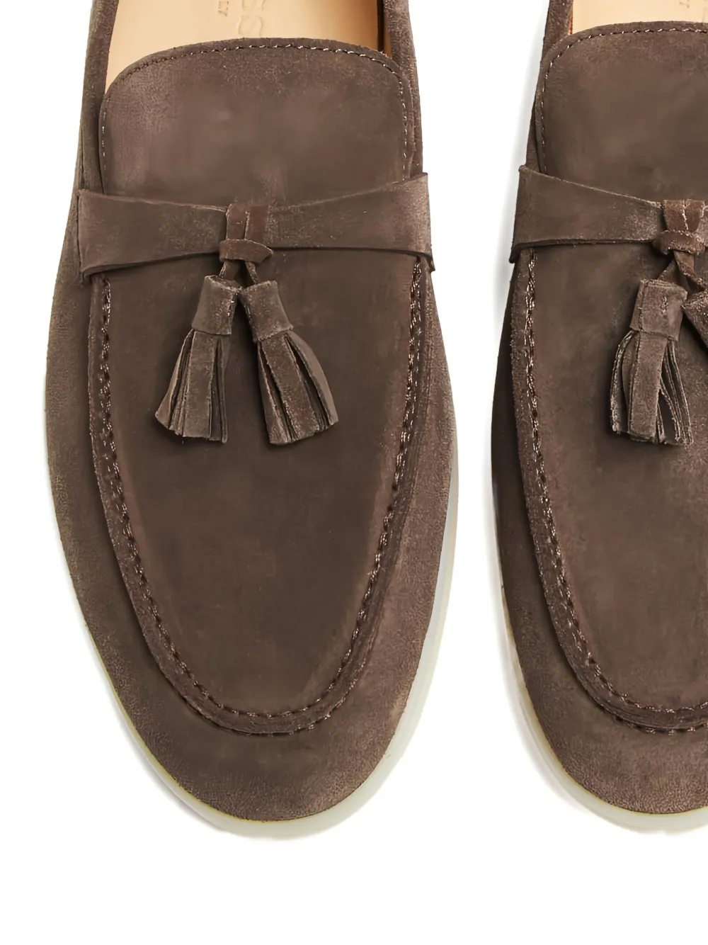 Scarosso Leandra tassel-suede loafers Brown